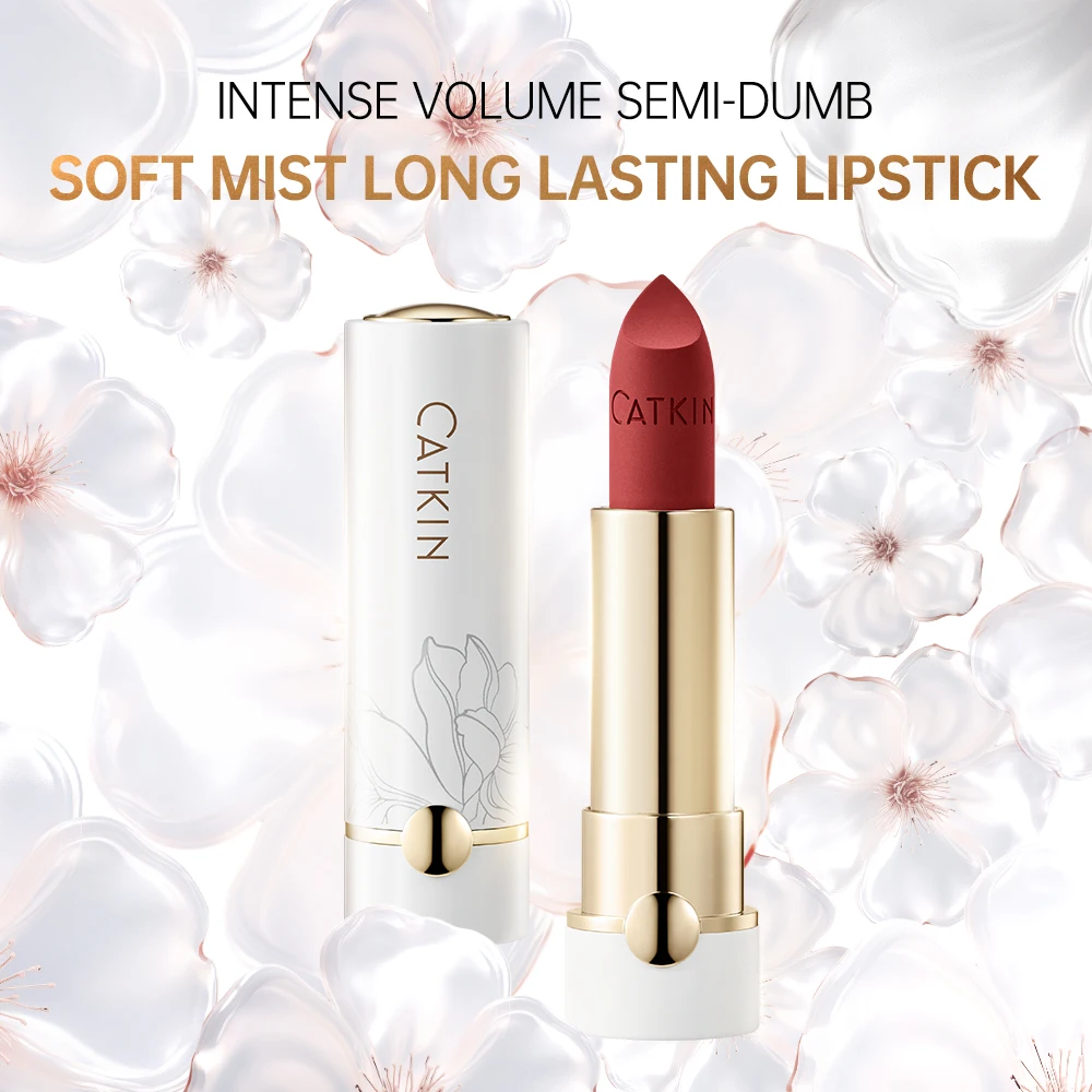 CATKIN Makeup Ice Blossom Matte Lipstick, Hydrating and Creamy Texture Lipstick,Long Lasting