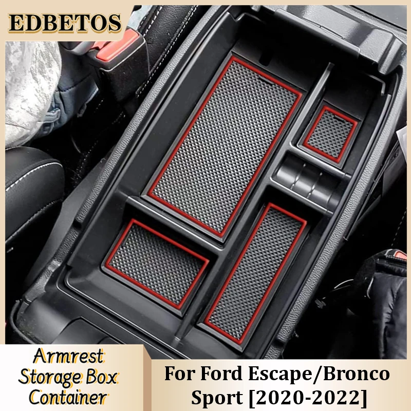 For Ford Escape 2020-2024/Bronco Sport 2021-2023 2024 Accessories Center Console Tray Organizer Armrest Secondary Storage Box