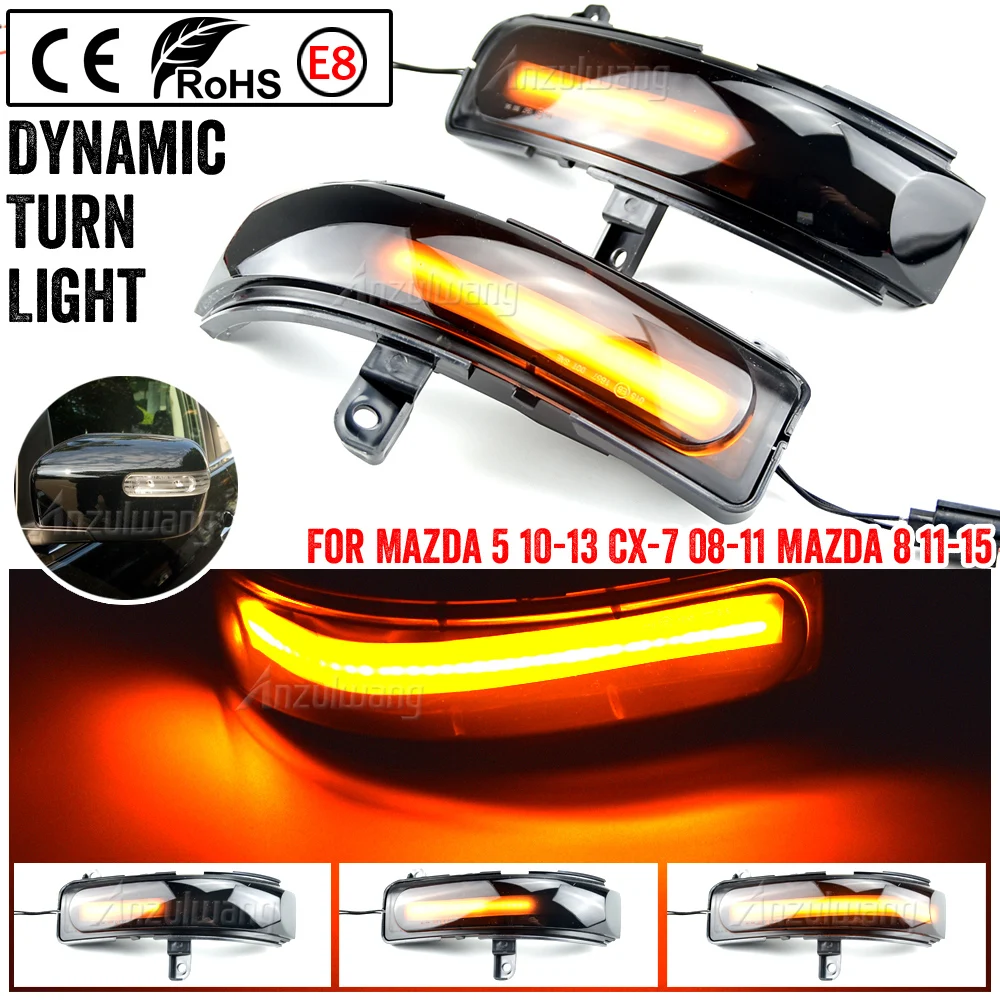 

For Mazda CX-7 CX7 2008-2011 For Mazda 5 8 MPV Dynamic Turn Signal Light Side Mirror Indicator Sequential Blinker Lamp