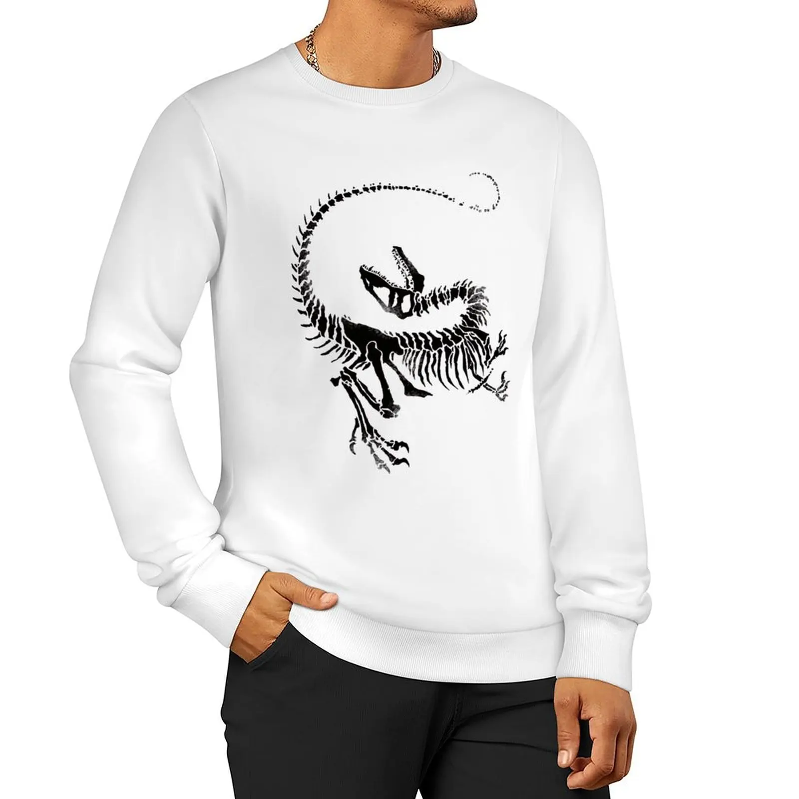 

Velociraptor Skeleton Print Sweatshirt tracksuit men mens designer clothes winter man sweatshirt