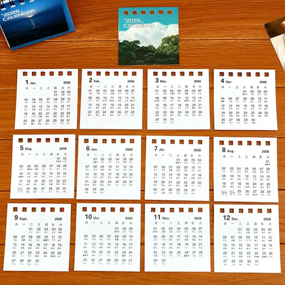 

Creative 2026 Desk Calendar To Do List Landscape Mini Calendar Daily Planner Home Decoration