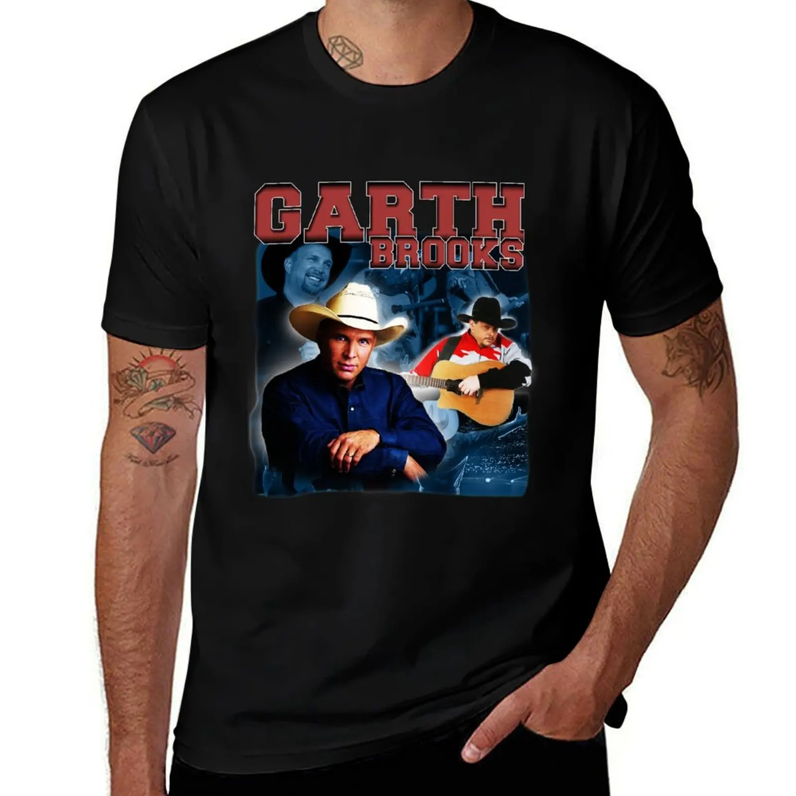 

Garth Brooks Tribute Vintage Bootleg Design T-Shirt Basic Casual Short Sleeve Cotton Shirt