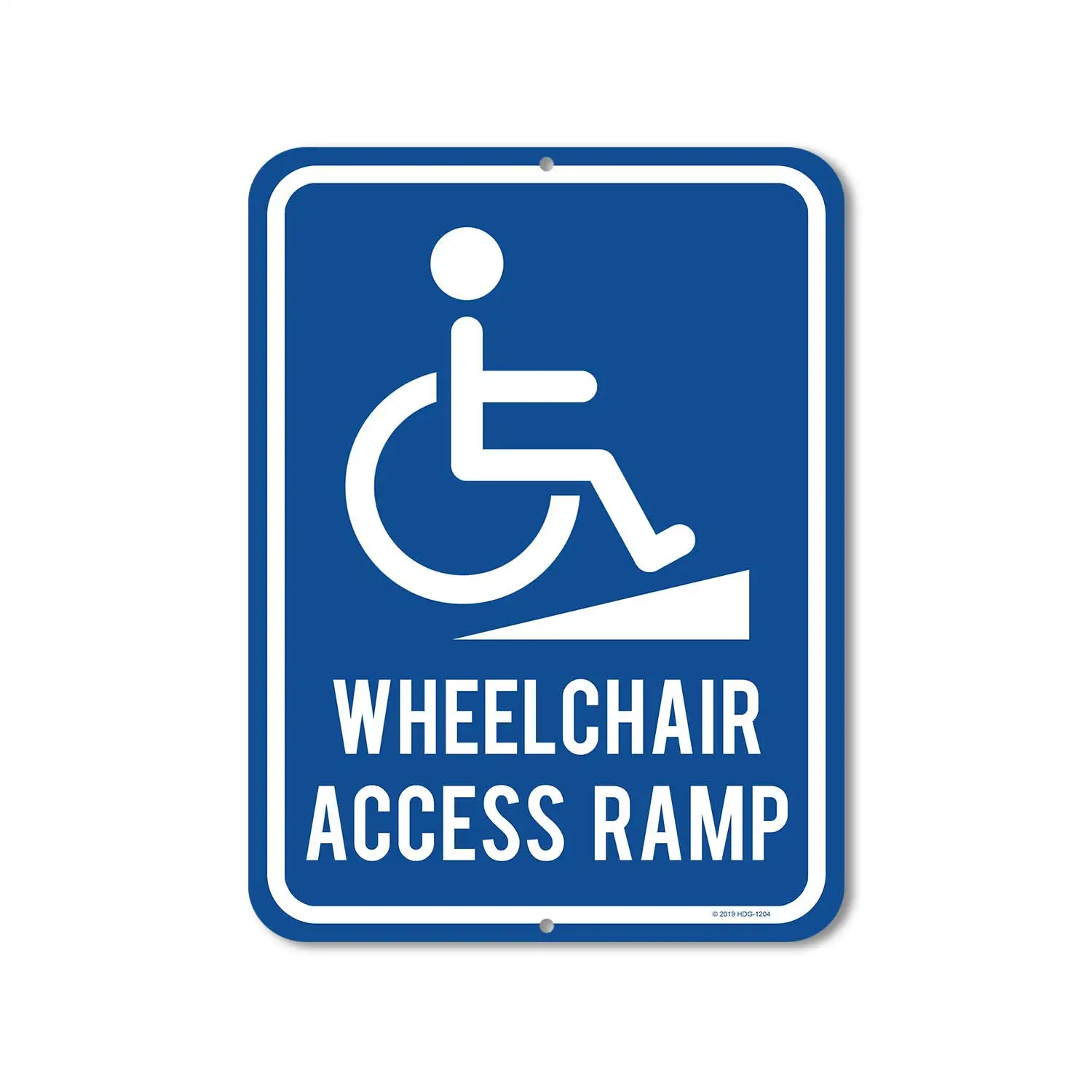 Honey Dew Gifts Handicap Sign, Wheelchair Access Ramp 9 inch by 12 inch Metal Aluminum Signs for Business Sign, Made in USA, HDG