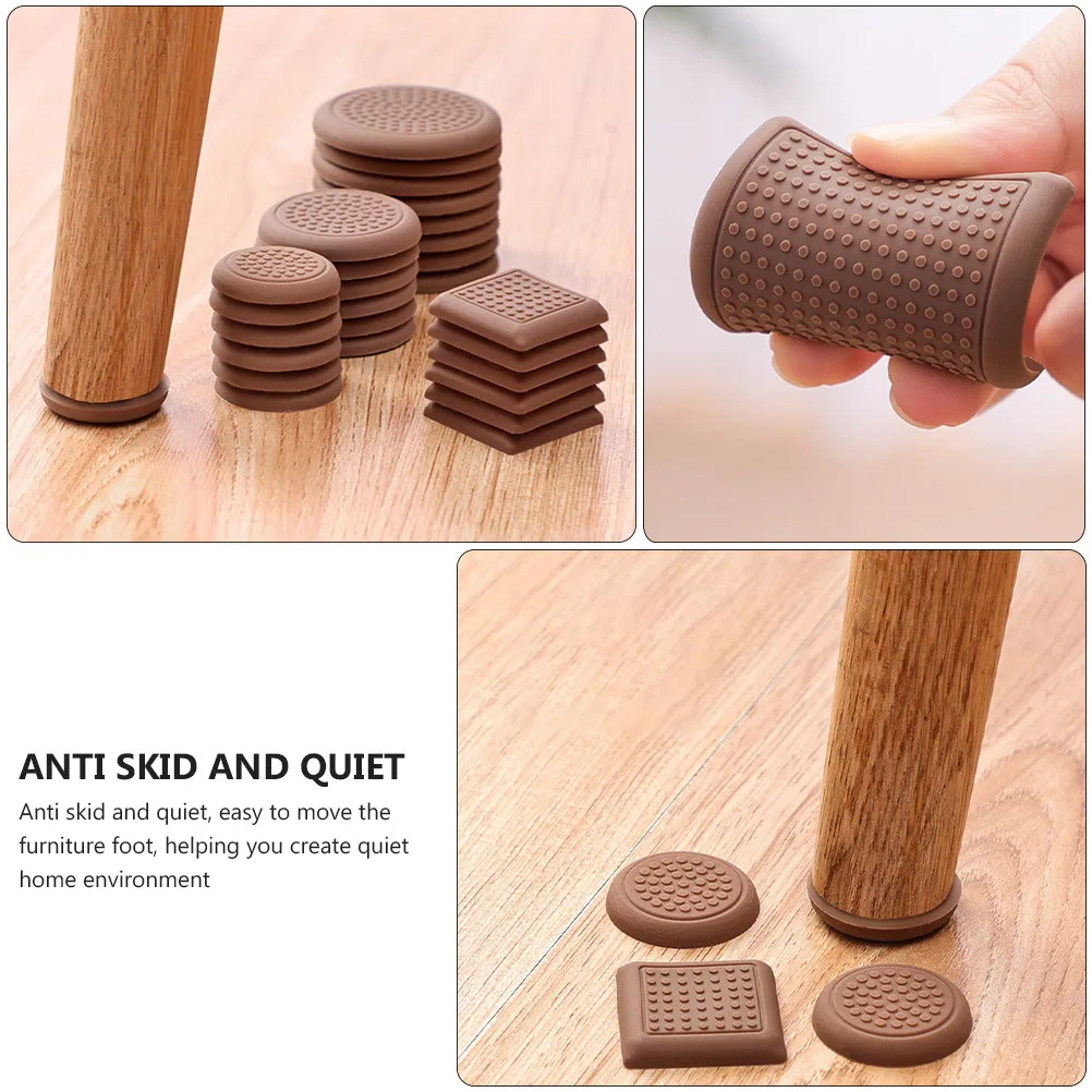 8Pcs Anti-Slip Table Foot Pad Heavy-Duty Wear-Resistant Quiet Furniture Leg Pad Self-Stick Protective Mat for Home Office Store