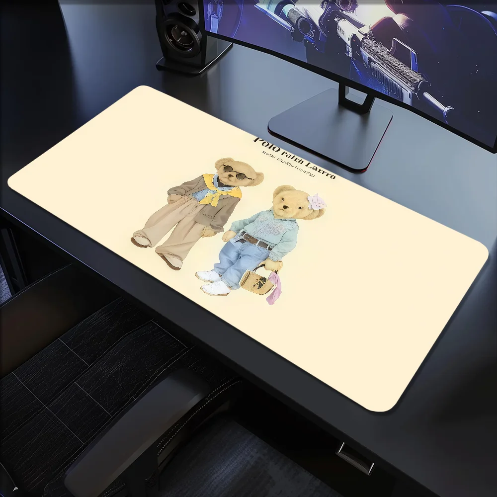 P-Polo Mouse Pad Non-slip Lockedge Office Student Gaming Thickened Large Bear Writing Fashion Cushion MousePad