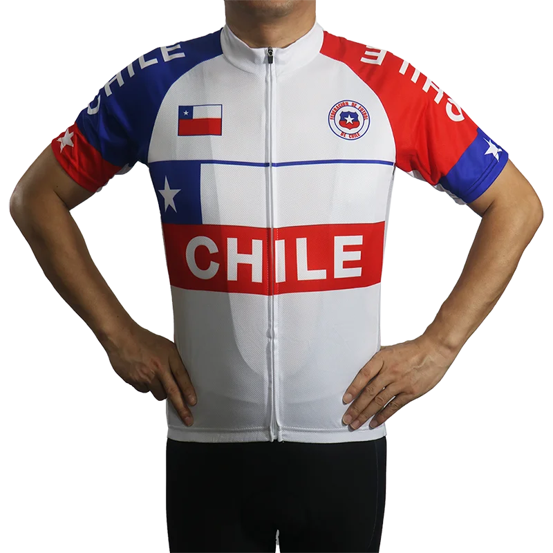 Chile Short Sleeve Road Jersey Bicycle Jacket Run Climbing Shirt Clothes Cycling Bike Top Downhill Race Motocross Wear Ride