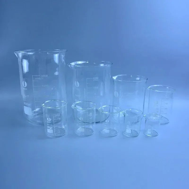 500ml Low Form Beaker Chemistry Laboratory Borosilicate Glass Transparent Beaker Thickened with spout 1PC