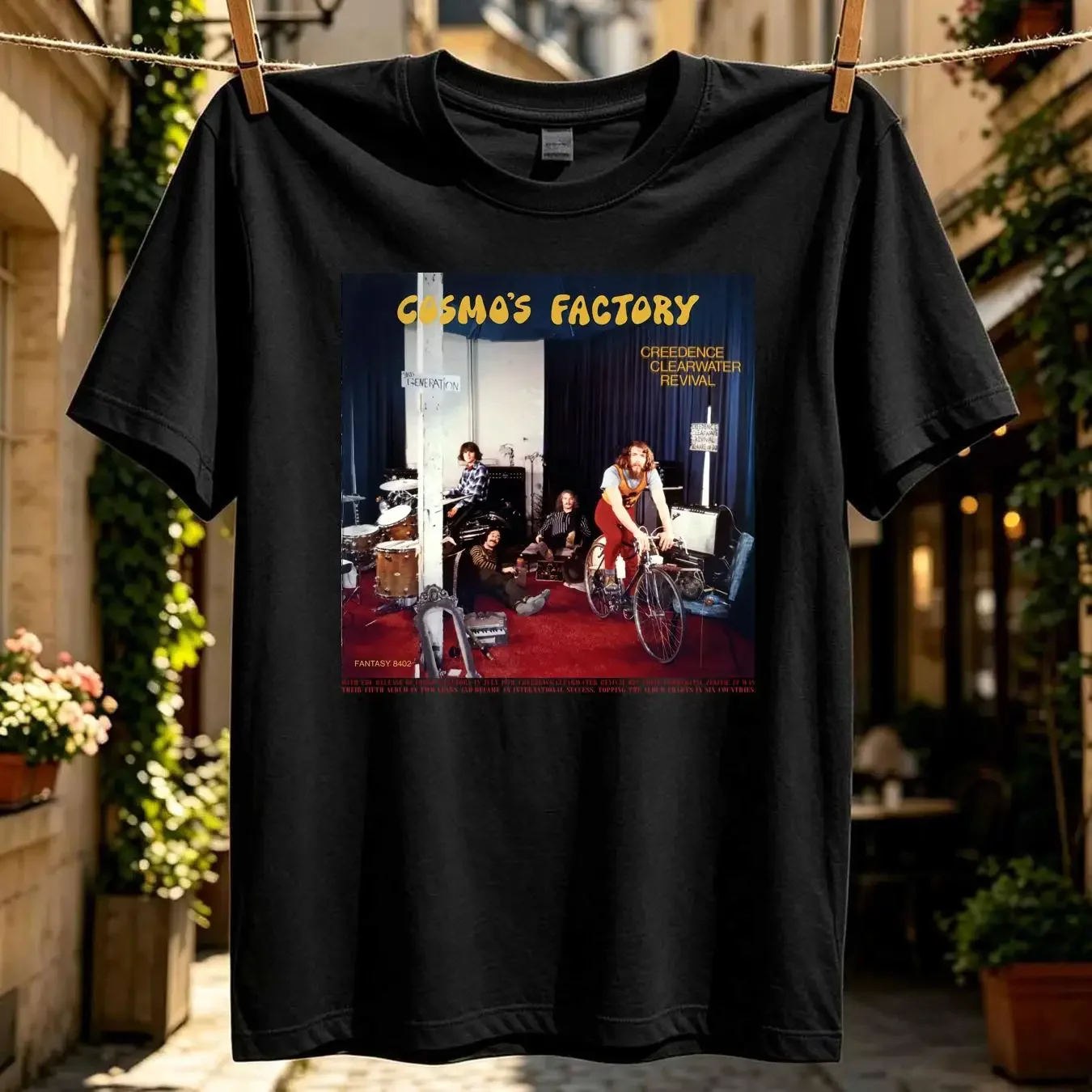 washed T Shirt Credence Clearwater Revival Size XL vintage Washed graphic Slightly Versatile homme Breathable
