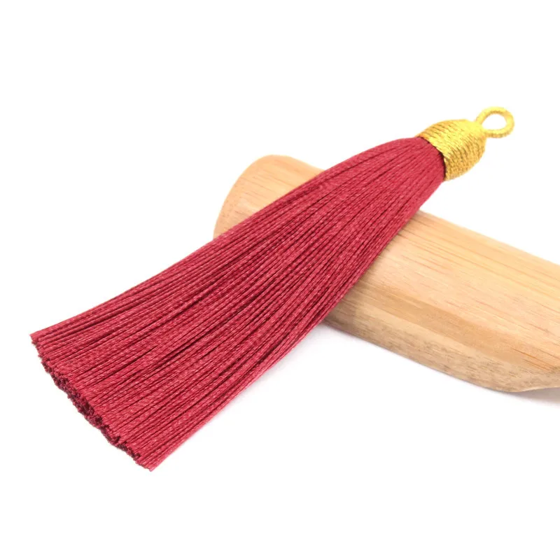 2-10Pcs 85mm Silk Tassel Fringe DIY Key Chain Earring Hooks Pendant Jewelry Making Bookmark Curtain Crafts Decorate Materials