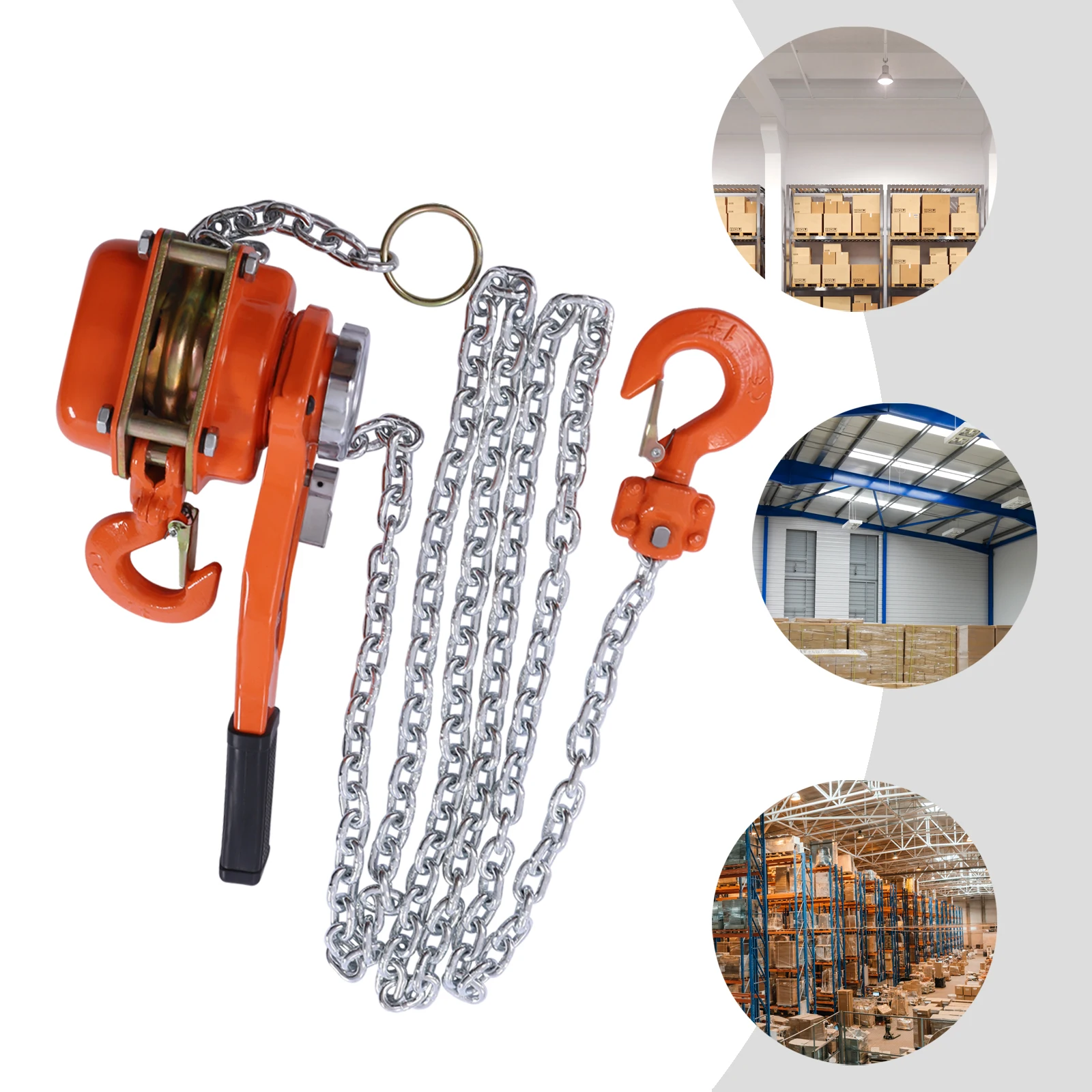 Chain Hoist 1650LBS 10FT Lift Lever Block Chain Hoist 3/4T Chain Ratchet Lever Block Chain Hoist Come Along Lift Puller 1650LBS