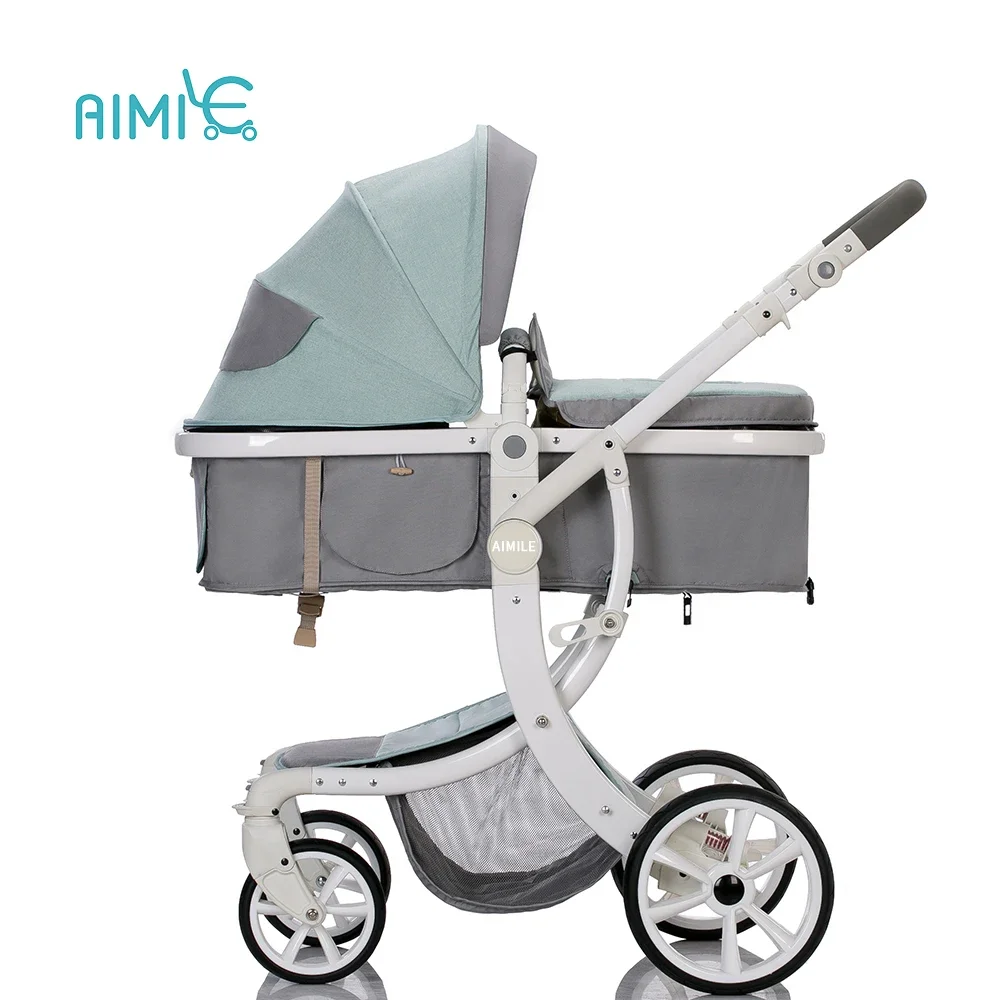 Bassinet Baby Stroller Reversible All Terrain Strollers for Infant Toddler Pram Pushchair