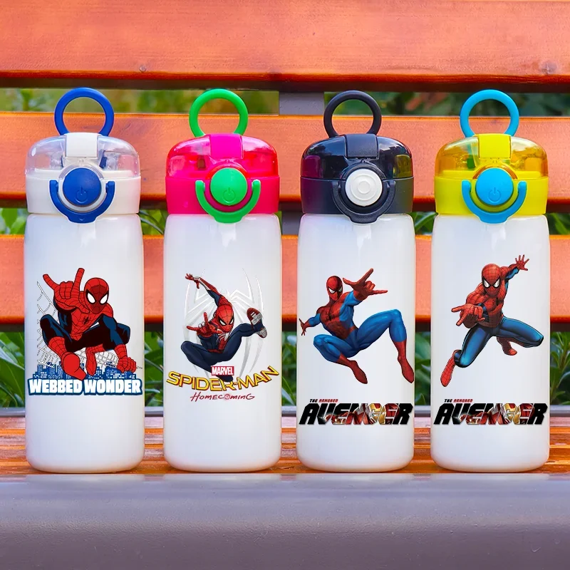 400MLSpider Man Cartoon Leak Proof Plastic Water Cup Portable Small Capacity Lightweight Water Cup Outdoor Sports Water Bottle