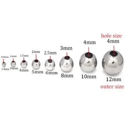 30-200PCS Thin Style Spacer Beads 304 Stainless Steel Metal Ball Beads for Bracelet Making Loose Spacer Beads DIY Jewelry Making