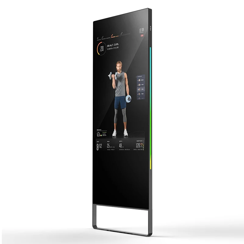 

Floor Standing Intelligent Lcd Touch Screen 43 Inch Gym Interactive Android Wifi Fitness Smart Magic Mirror
