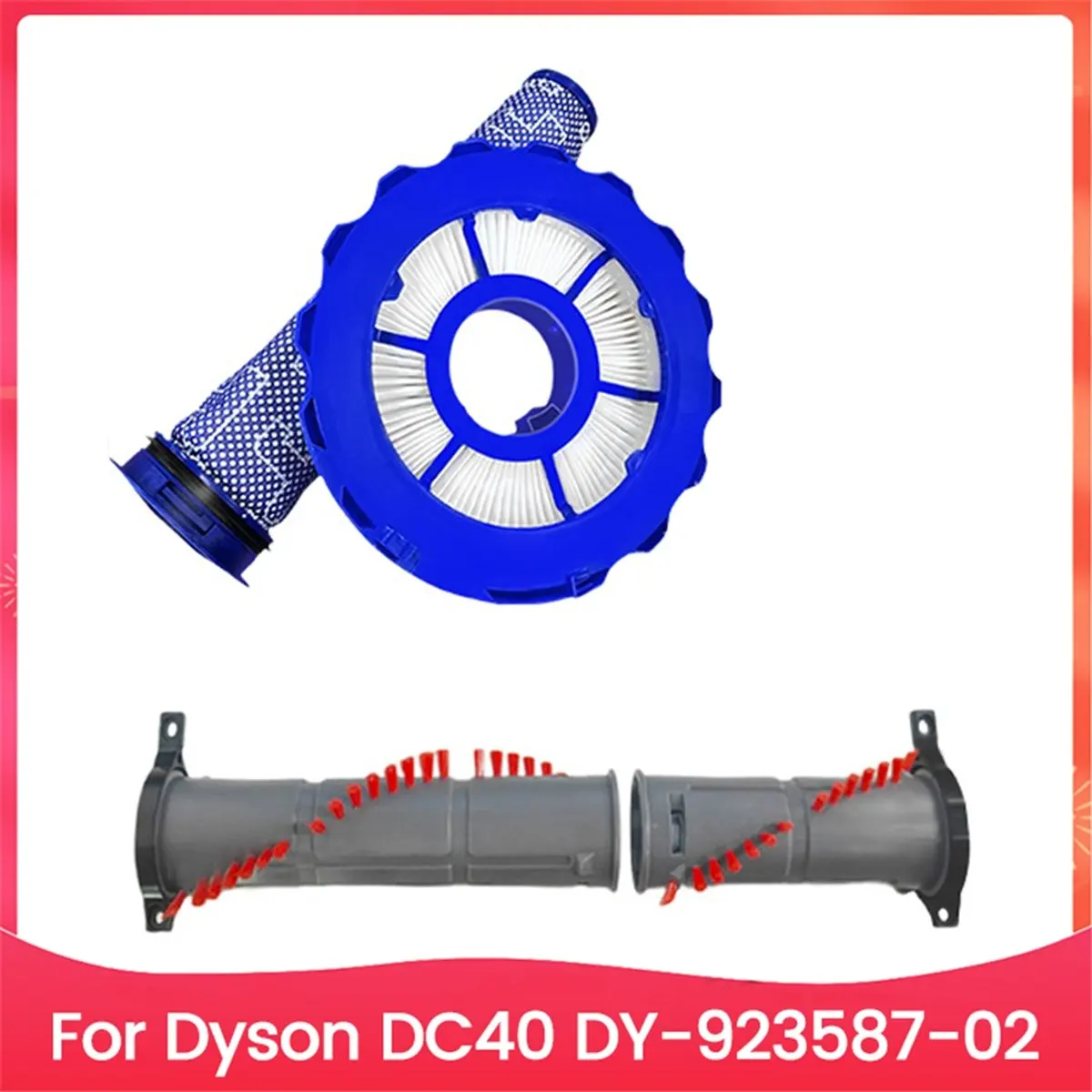 A92G New 3PCS Roller Brush and Pre Post HEPA Filters Set for DC40 DY 923587 02 Vacuum Cleaner Replacement Parts