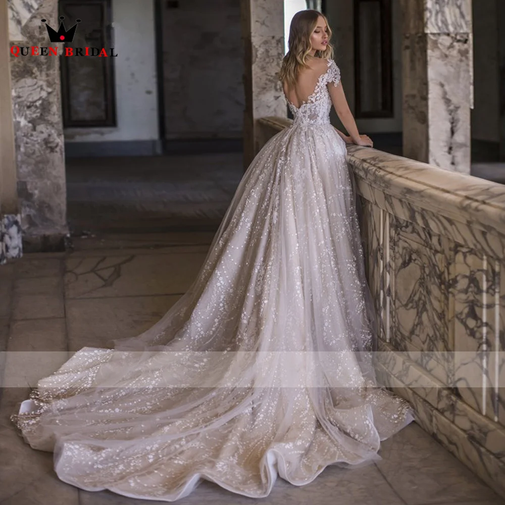 Elegant Wedding Dresses Ball Gown Floor Length Tulle Lace Crystal Beaded 2023 New Design Long Luxury Bridal Gown Customize DZ45