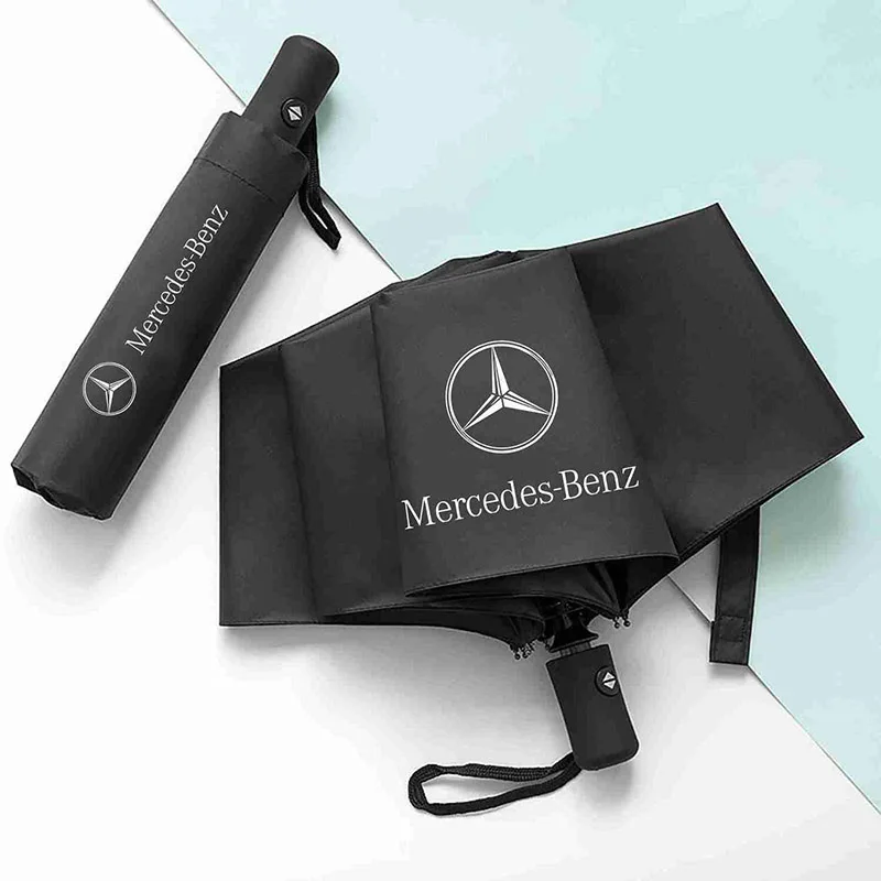 Car Portable Folding Automatic 3 Folding Umbrella Sunshade For Mercedes Benz W176 W177 W204 W205 W212 W213 W206 X156 X253 W117