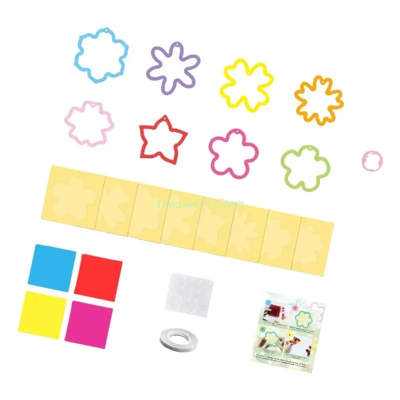 X90F Paper Cutouts Creative Art Activity Set For Children Suncatchers Crafts Pendant