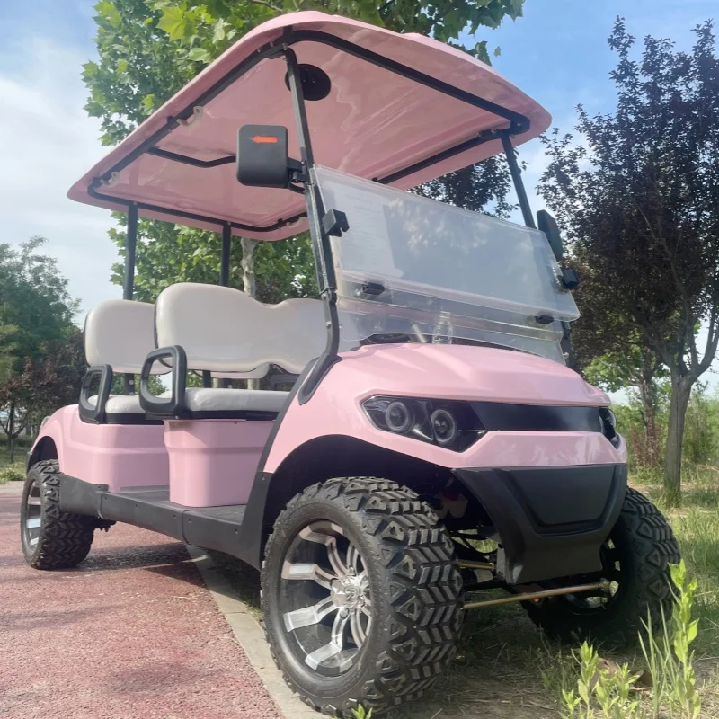 Factory Produces Lithium Battery Electric Golf Cart That Are Legal On The Road With Folding Windshield MacPherson Suspension