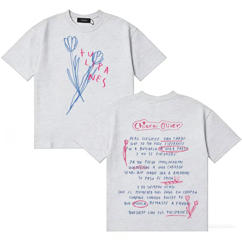 Singer Chiara Oliver Album Tour T Shirts Men Women Trendy Y2K T-shirt Casual Cotton Cozy Retro Oversized Pop T Shirts Streetwear