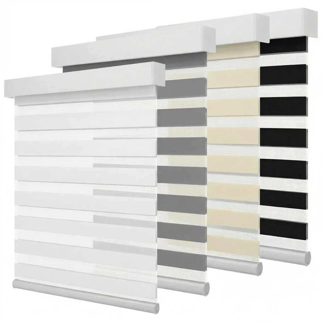 ZSTARR Smart WiFi Google Alexa Controlled Electric Blinds Banded Shade Day Night Blackout Fabric Window Decoration