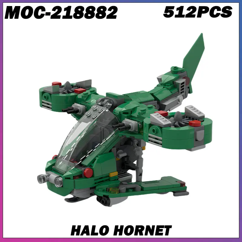 

512 шт. MOC- 218882 Индивидуальные кирпичи Космический звездный план Перехватчик Разрушитель Halo Hornet Fighters Gunship MOC Building
