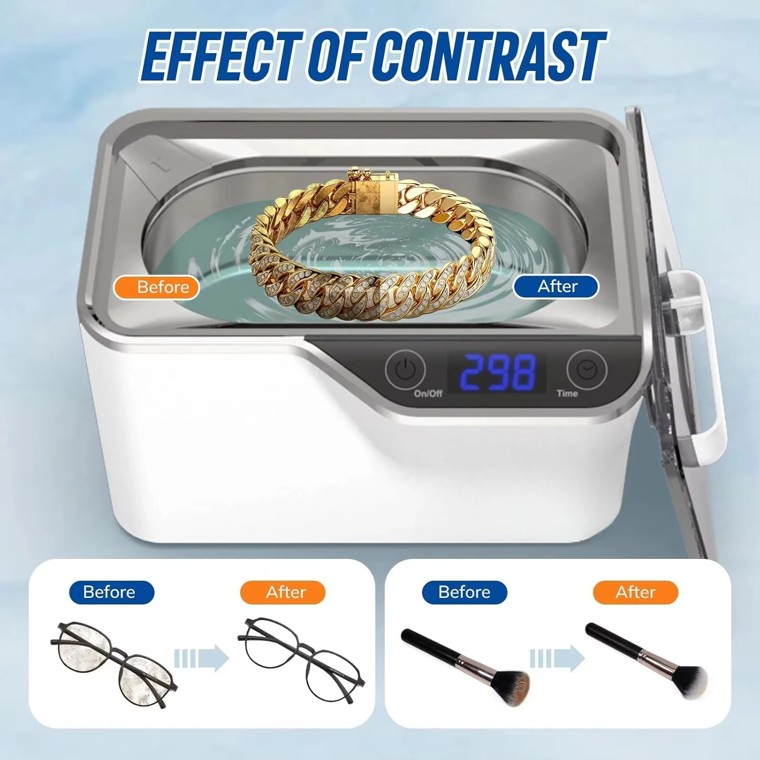 Professional 45kHz Ultrasonic - Ultrasonic Jewelry Cleaner Digital Timer 评论和价格
