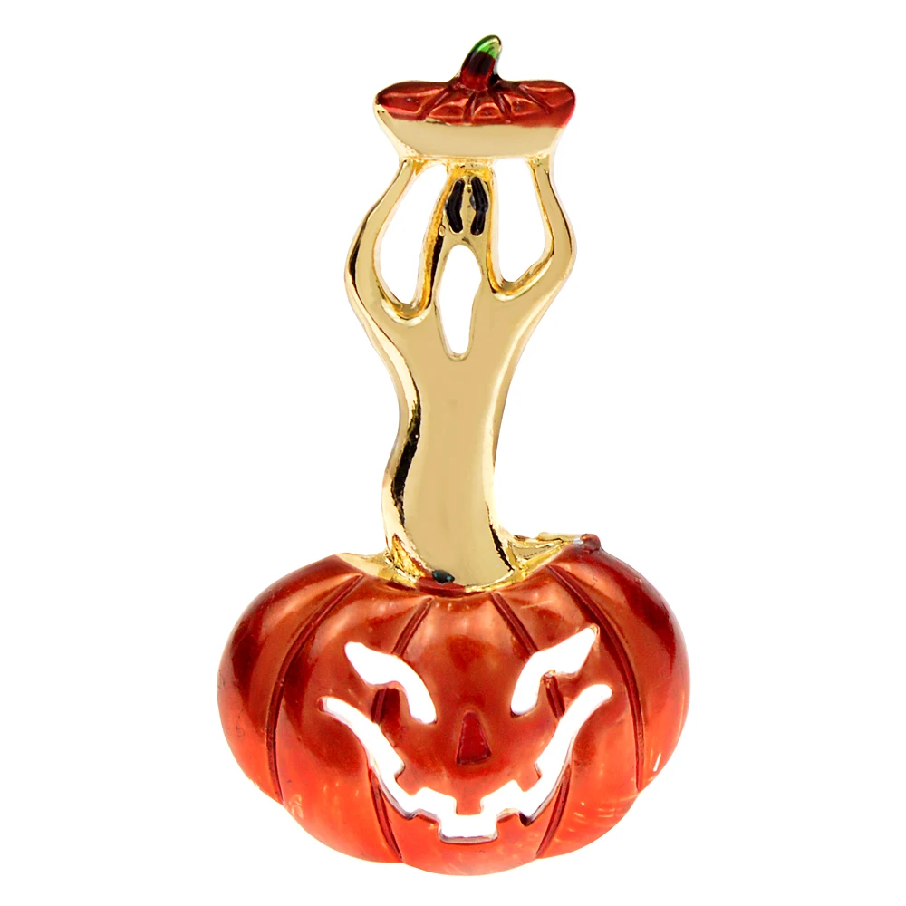 CINDY XIANG Halloween Ghost From Pumpkin Lantern Brooch Funny Creative Pin 2 Colors Available