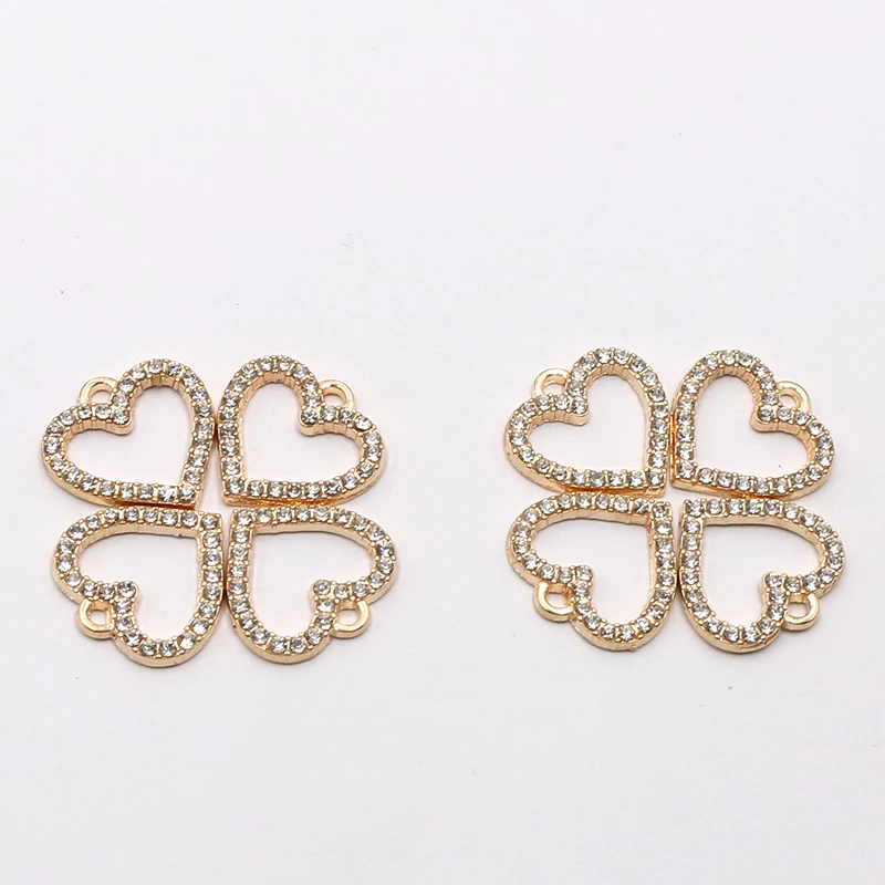 New 10PCS16 * 16MM Gold Love Diamond Is Used For Pendant Necklaces, Traction Pet Collars, Weddings, Clothing, Jewelry DIY