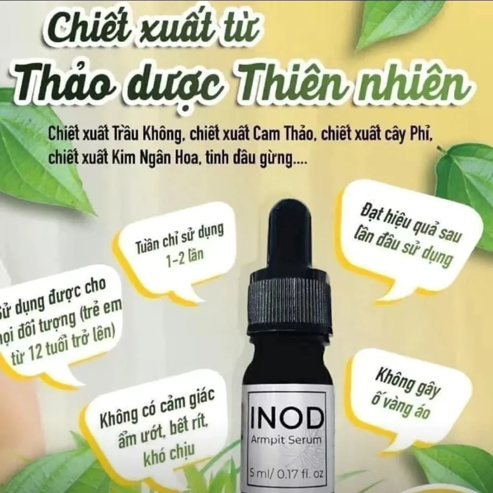 Serum hôi nách INOD Huyền Phi 5ml tác dụng triệt hôi nách, hôi chân, mồ hôi tay chân vĩnh viễn, inod huyen phi