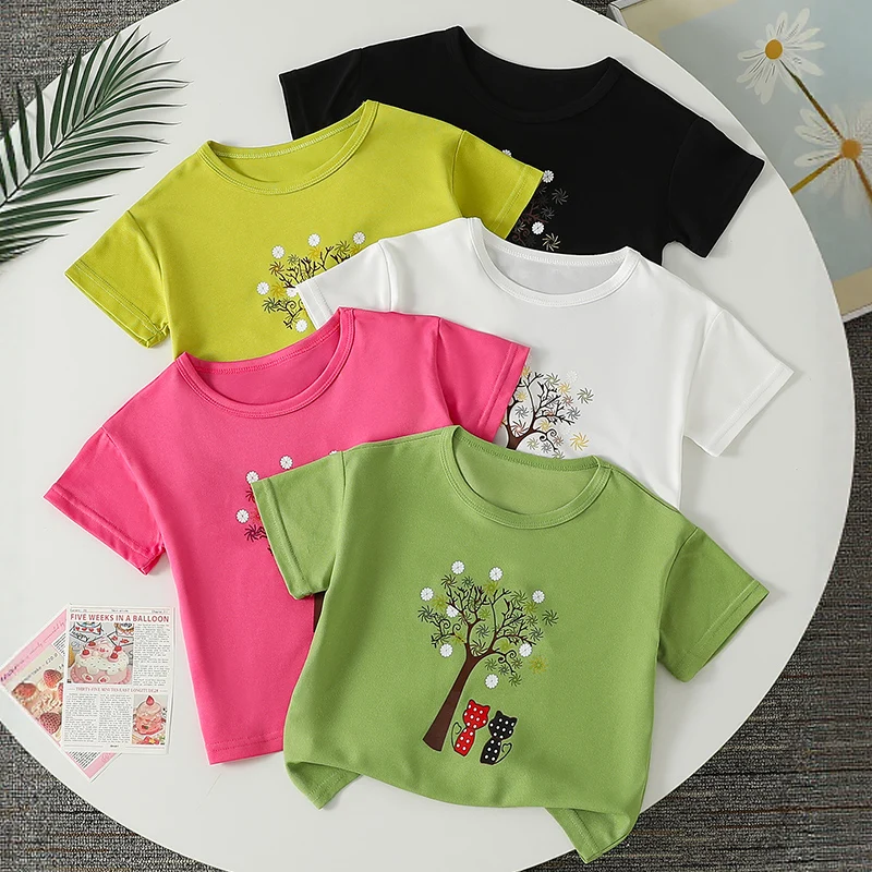 

Летняя детская разноцветная комбинированная быстросохнущая спортивная рубашка с короткими рукавами для мальчиков и девочек, удобный топ, 4/5 предметов в комплекте.