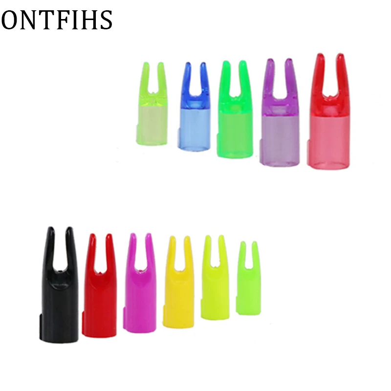 50 Pcs/lot Cone Archery Arrows Nocks ID 7mm Plastic Outwear Tail for 7mm Shafts  Hunting Hot Sale A7