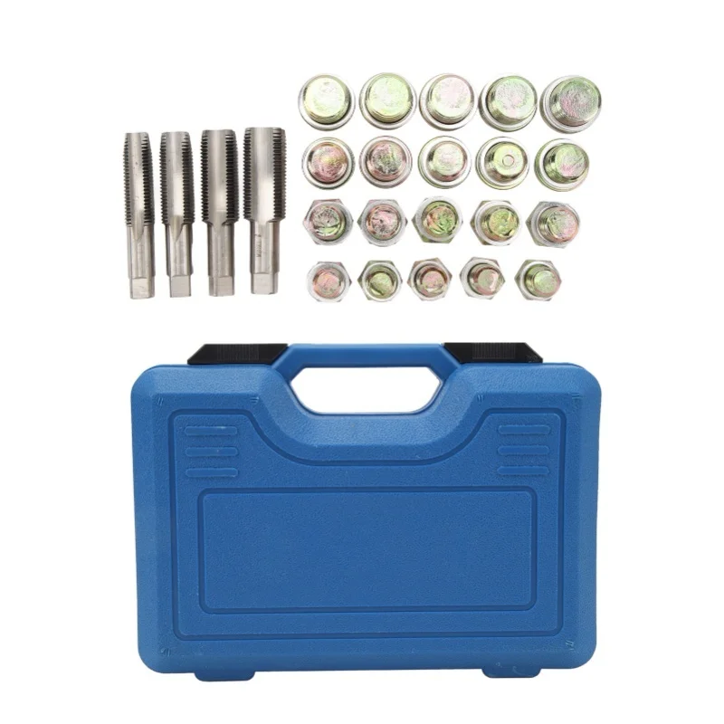 64pcs Oil Pan Thread Repair Kit Sump Gearbox Drain Plug Tool Set M13 M15 M17 M20 For Cars