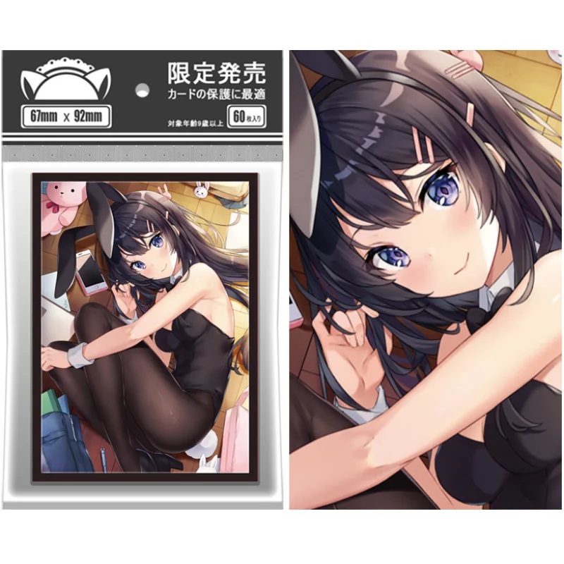 60Pcs/Set ACG Card Sleeve Sakurajima Mai Bunny Girl Anime Game Characters Normal Version Colorful DIY Toys Card Protective Cover