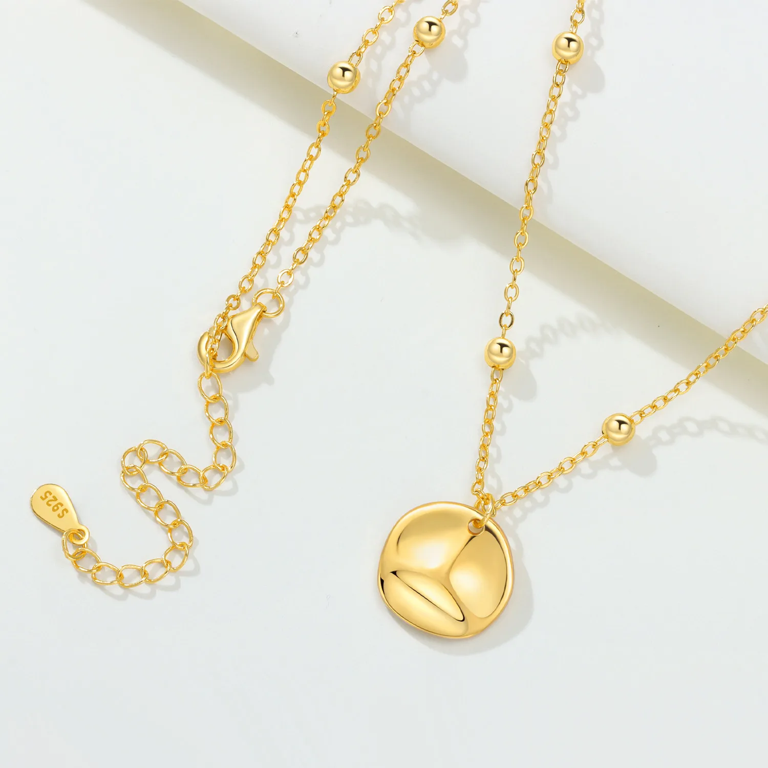 Orstarry 925 Sterling Silver 18K Gold Round Card Necklace Pendant  Women Birthday Wedding anniversary Gifts Original Jewelry