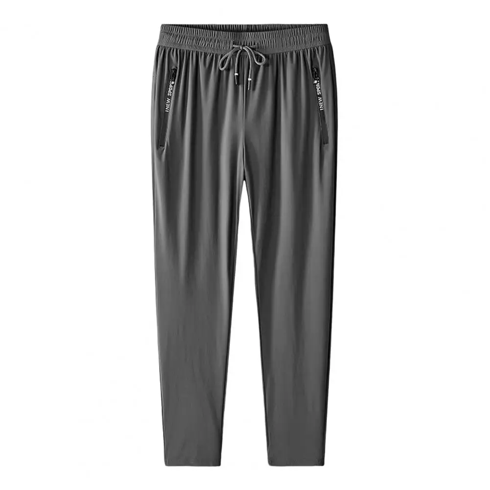 Новые брюки из ледяного шелка, мужские летние тонкие спортивные быстросохнущие прямые брюки с драпировкой, широкие брюки, повседневные длинные брюки для мужчин