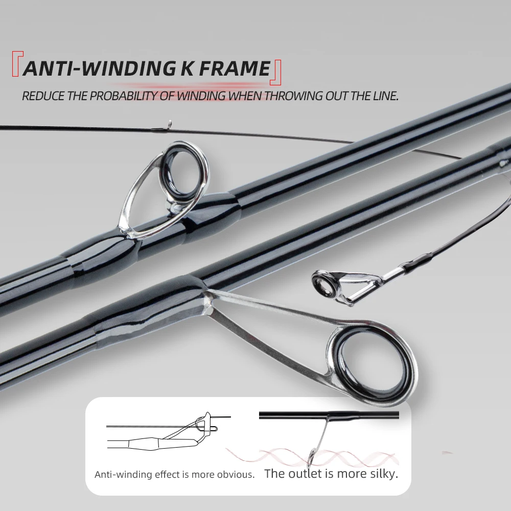 مراوح الصيد أوركا فوجي أو دليل بكرة خشخيشة مقعد مدبب مقبض خفيف للغاية الغزل الصب قضيب الصيد #5