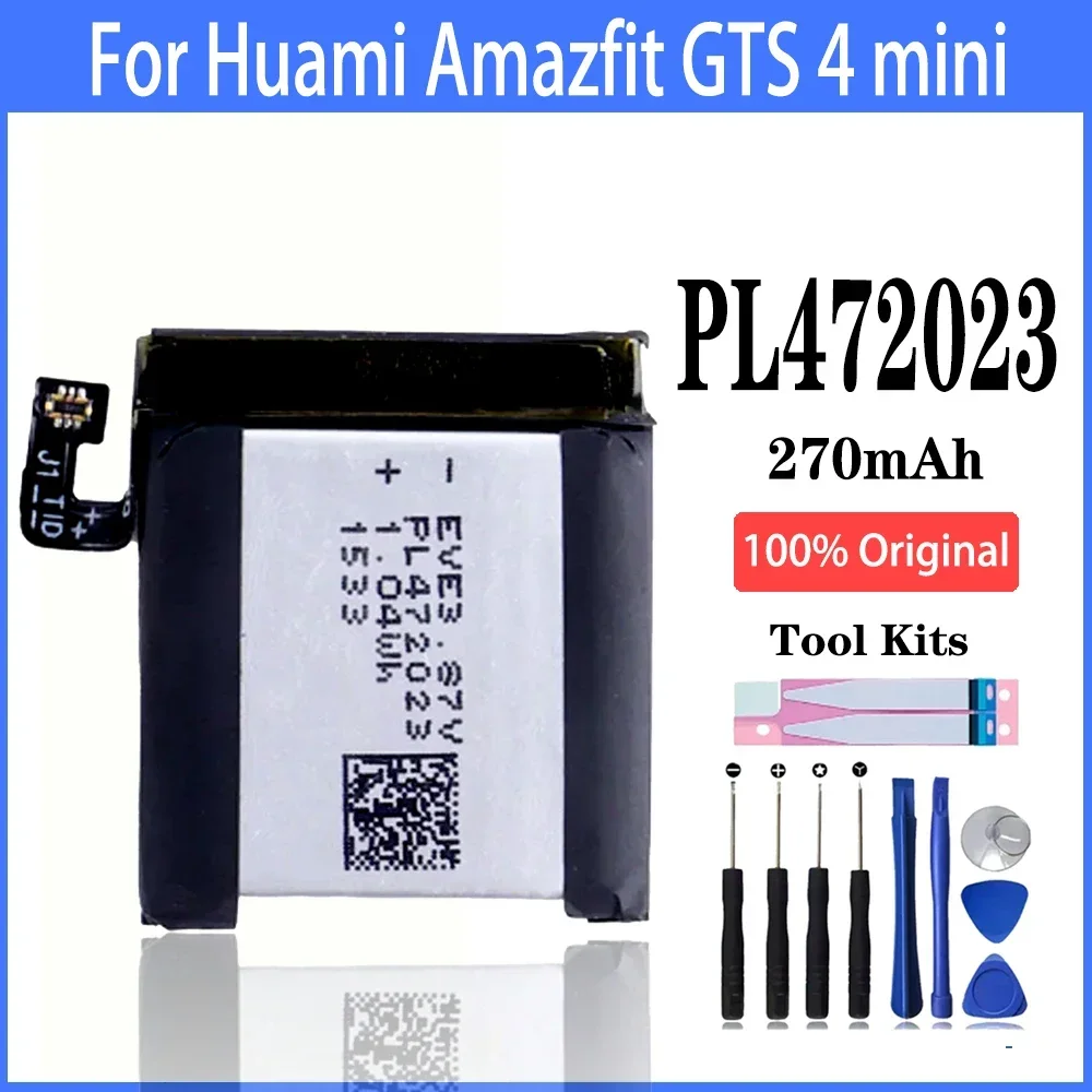 

100% high capacity PL472023 270mAh Battery For Huami Amazfit GTS 4 mini Smart Watch Replacement With Tools