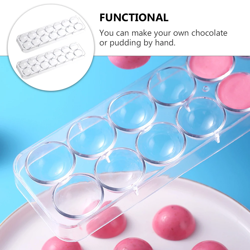 

2 Pcs Round Chocolate Mold Pudding Molds for Baking Plastic Mousse Cake Reverse Mould