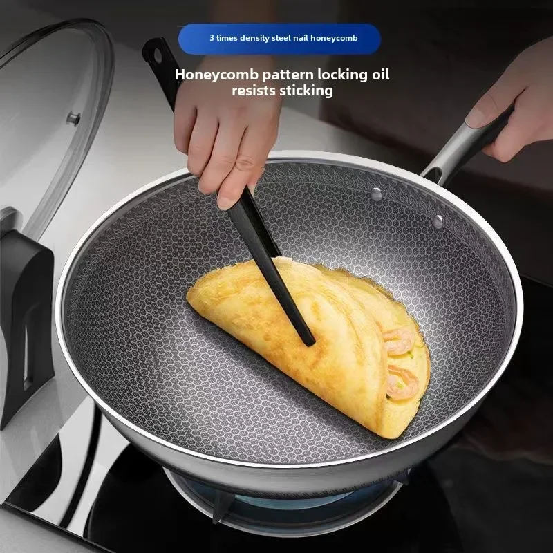 

316L stainless steel wok Non-stick household wok induction cooker Gas cooker