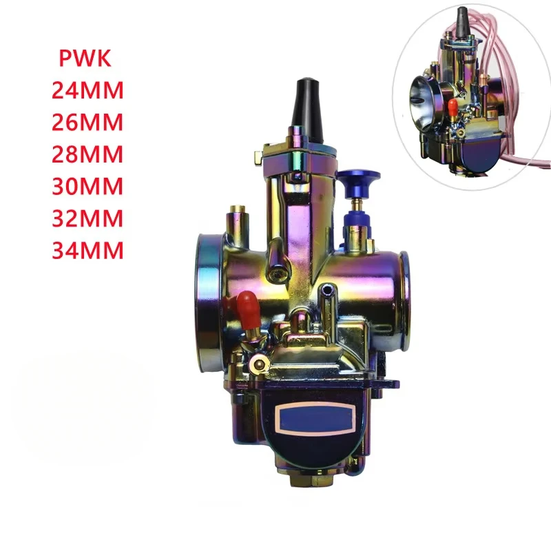 Pwk24 26 28 30 32 34mm Colorful Carburetor Carburador For Keihin PWK With Power Jet Universal Carburateur 2/4Tiempos Carburatore