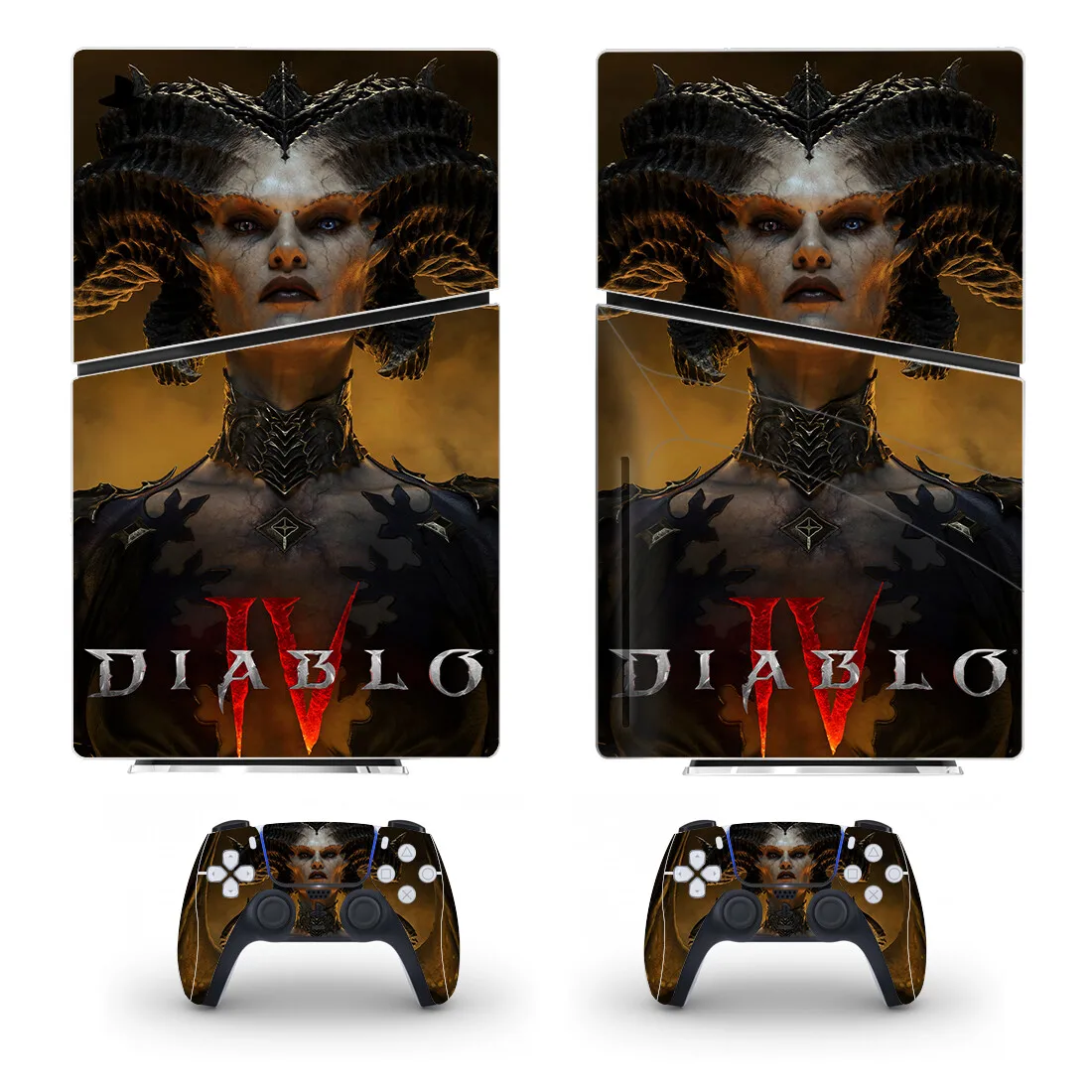 Disc Disc Diablo PS5 skórka naklejka naklejka na konsolę i 2 kontrolery nowa PS5 Slim Skin Skin winyl