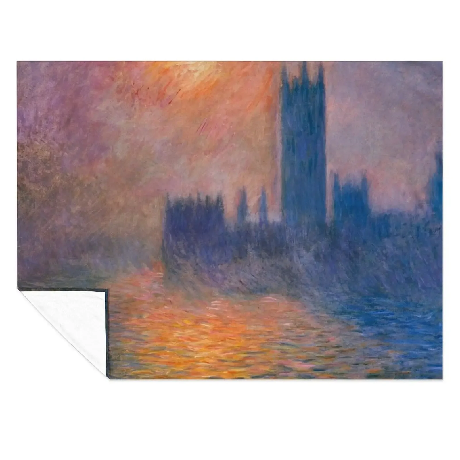 

The Houses of Parliament, Sunset Monet Throw Blanket Quilt Personalized Gift Blankets For Bed Multi-Purpose Blankets
