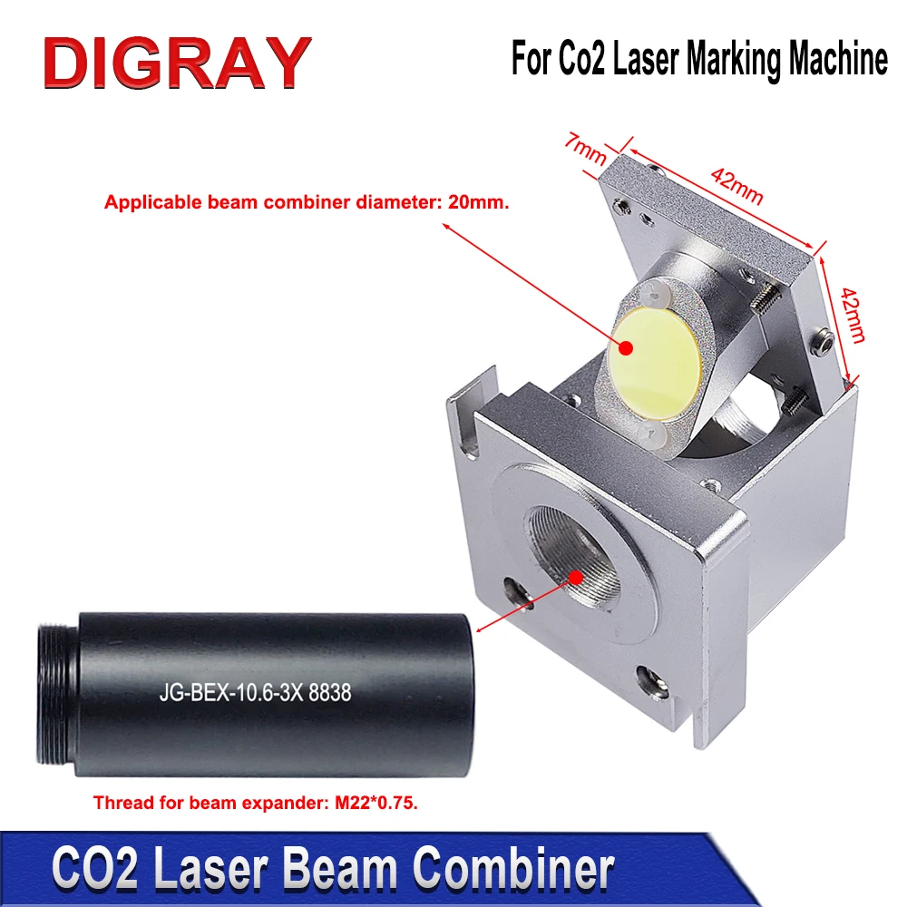 Imagem -03 - Diy Co2 Laser Beam Combiner Kit Indicador de Luz Vermelha Opcional Combo Espelho Expansão Espelho