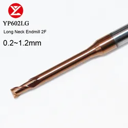 HRC60 Micro Carbide Milling Cutter 0.2~1.2mm Alloy Coating Tungsten Steel Tool Cnc Deep Long Neck Small Diameter Mini Endmill