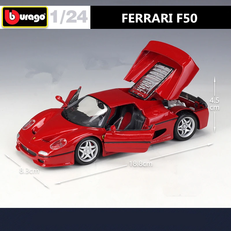 Bburago 1:24 Ferrari F50 Alloy Sports Car Model Diecasts Metal Toy Vehicles Car Model High Simulation Collection Childrens Gifts