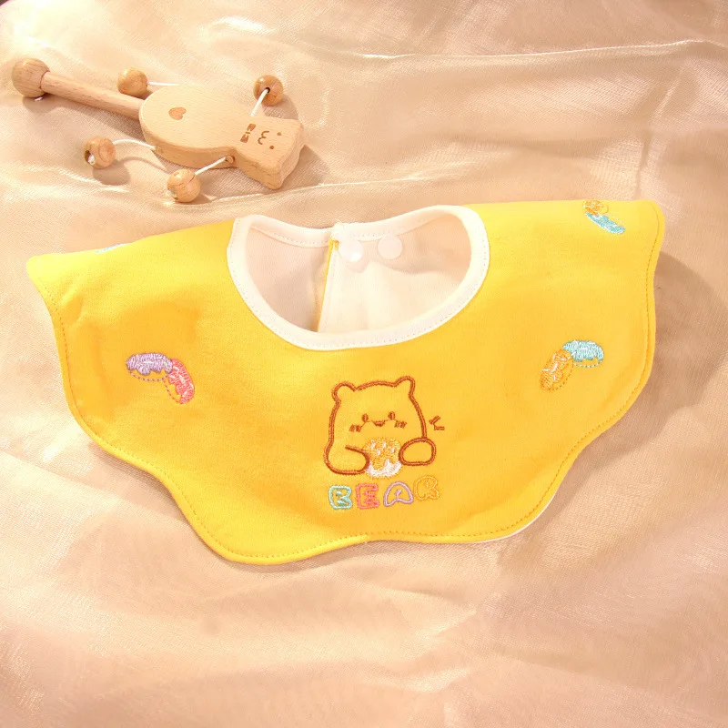 Cute Embroidery Cotton Baby Bibs Autumn New Infant Bib Newborn Burp Cloths for Kids Boy Girl Spring Soft Feeding Saliva Towel