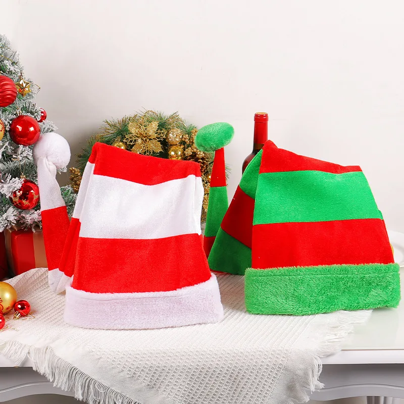 2024 New Christmas Long Hat Creative Elf Hat Party Red White Red Green Atmosphere Clown Hat Christmas Hat Decorative Hat