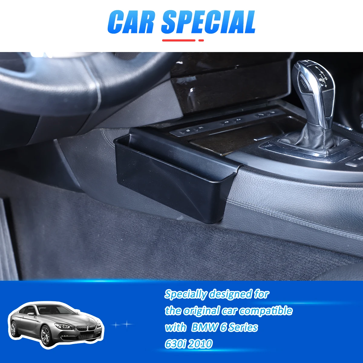

For BMW 6 Series 630i /E63/E64 / left side storage box Car central control gear storage box 2004 2005 2006 2007 2008 2009