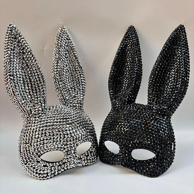 Halloween Sequin Rabbit Mask Party Masquerade Drama Performance Animal Costume Shooting Props Cosplay Comic Con Props